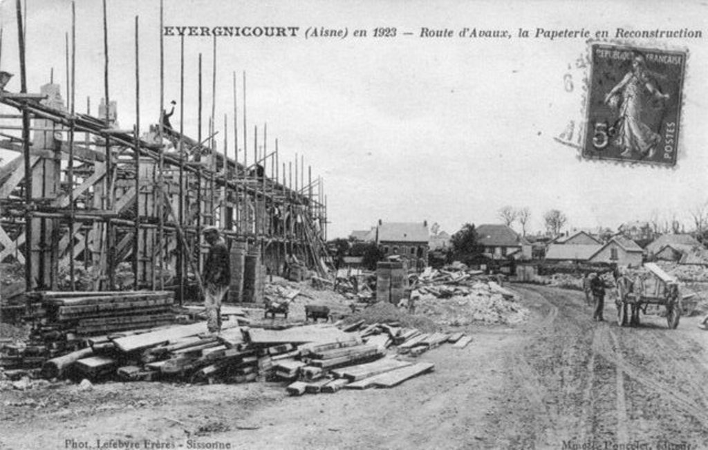 Usine d'Evergnicourt construction de l'usine 1923